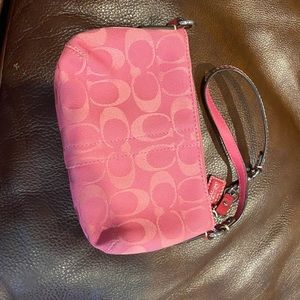 Pink coach wristlet